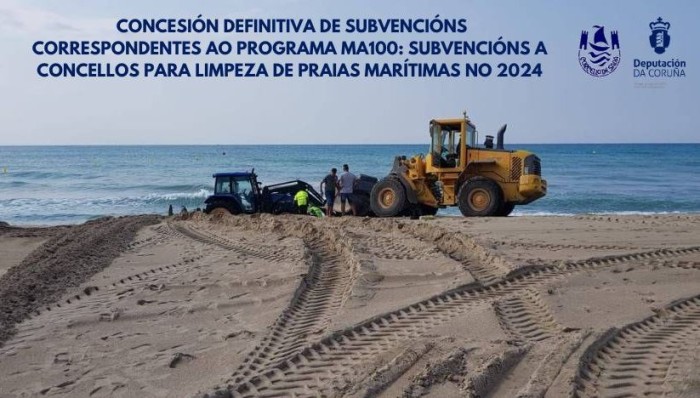 A DEPUTACIN PROVINCIAL DA CORUA SUBVENCIONA CON 24.000 EUROS A LIMPEZA DE PRAIAS MARTIMAS DE SADA NO 2024