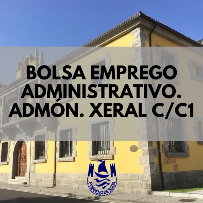 Convocatoria Bolsa empleo Administrativo Administracin General C/C1